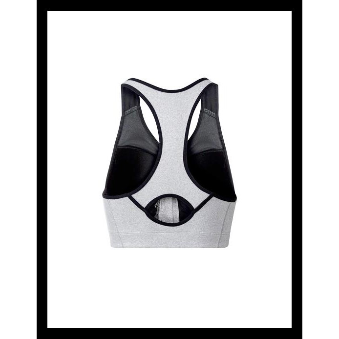 ORI Sports Bra Crivit High Impact Zipper Front Misty Grey