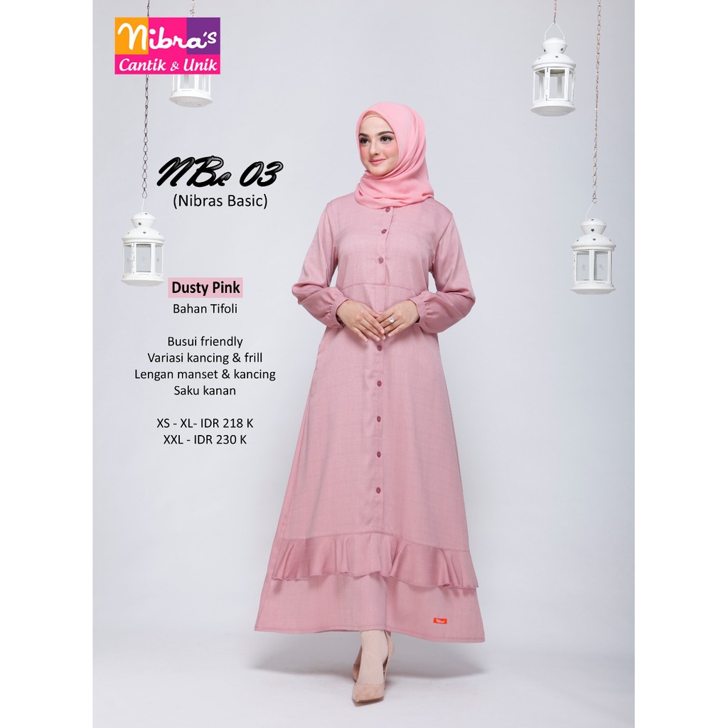 DISKON BAJU MUSLIMAH GAMIS IBU MODERN NIBRAS BASIC NBC 