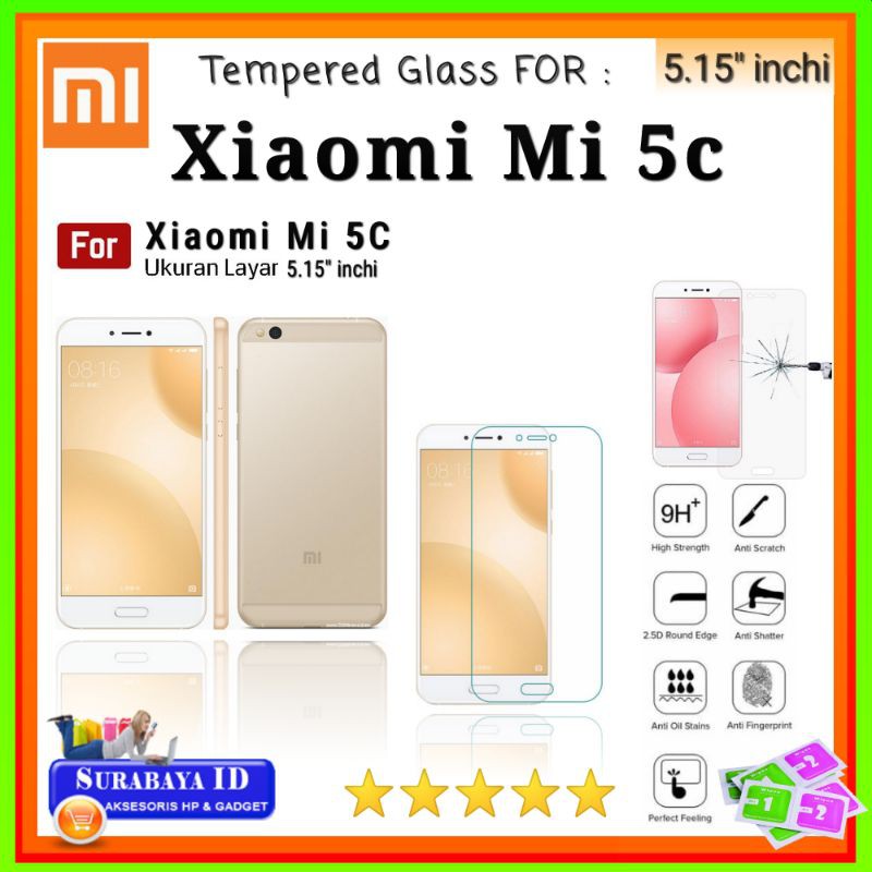 Tempered Glass TG Xiaomi Mi 5c (Mi5c) | Mi5 Mi 5  (5.15"inchi)