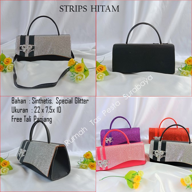 Tas Kecil,Tas Imut,Tas Kondangan,STRIPS HITAM