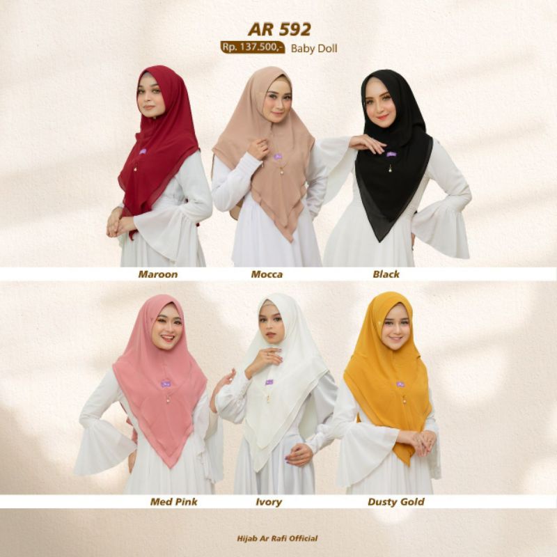 Hijab Ar Rafi Terbaru Khimar AR 592 Per Antem Best Seller