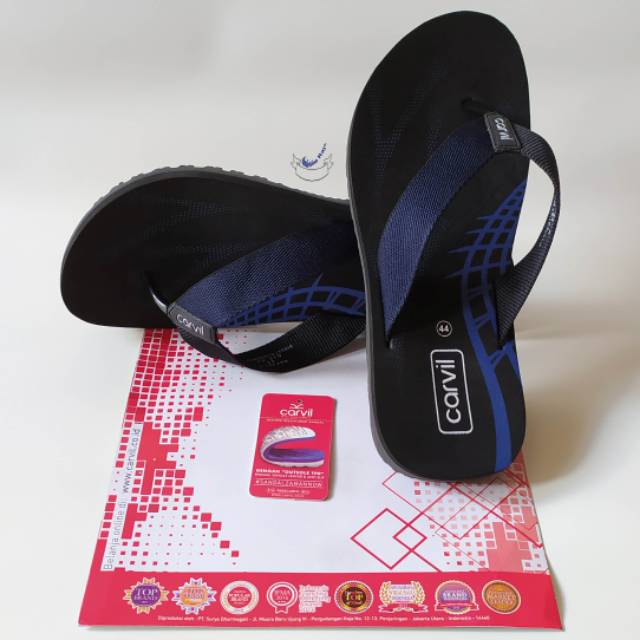 Sandal Karet Pria Casual Sendal Jepit Laki Laki Alas Kaki Cowok Carvil