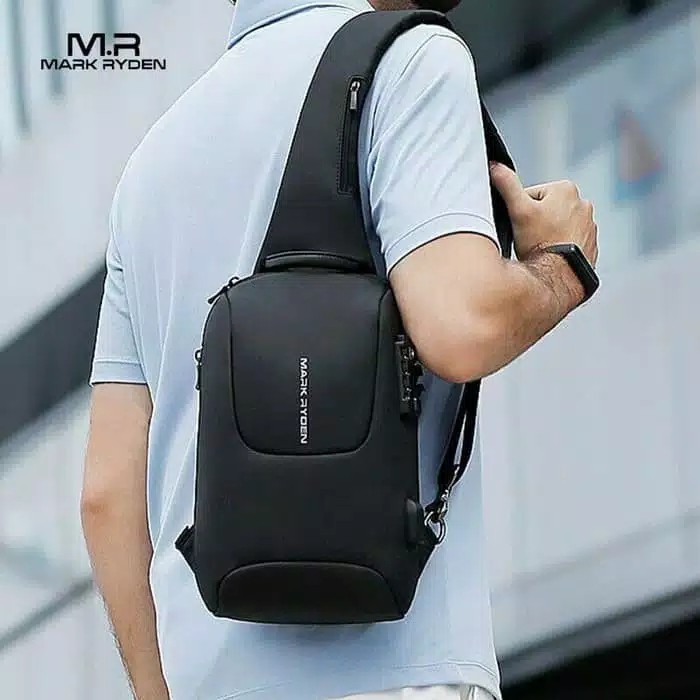 Tas Selempang MARK RYDEN MR7039 Original Sling Bag Anti Maling TSA USB