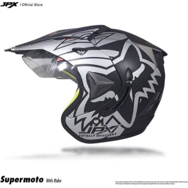Helm Semi cross JPX Wild Riders Hitam Doof