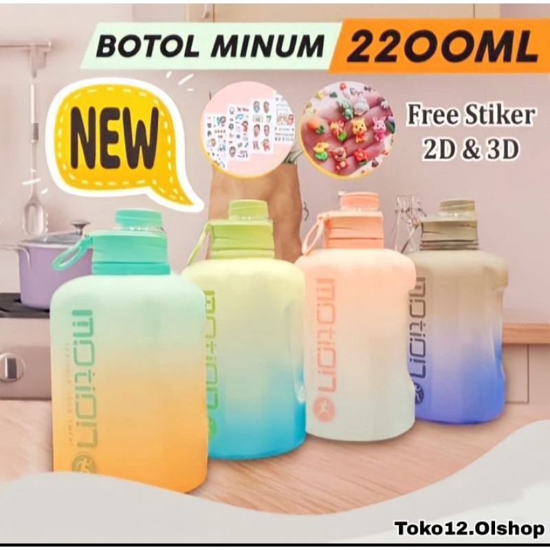 Botol Minum Motivasi 2.2L Galon Original