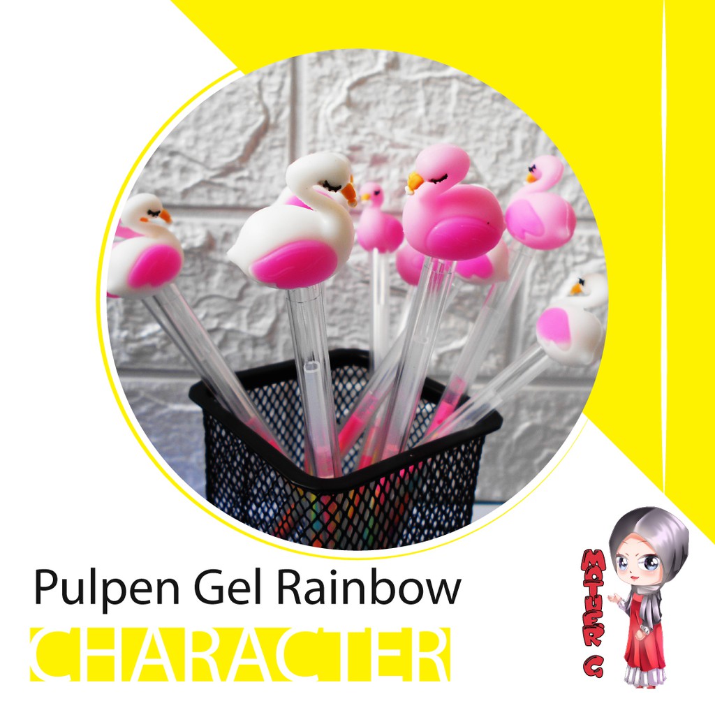 

Flamingo Pulpen Gel Rainbow | High Quality - MOTHER G