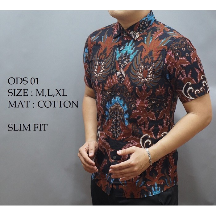 BATIK KEMEJA PRIA SLIM FIT MEWAH ODS 01