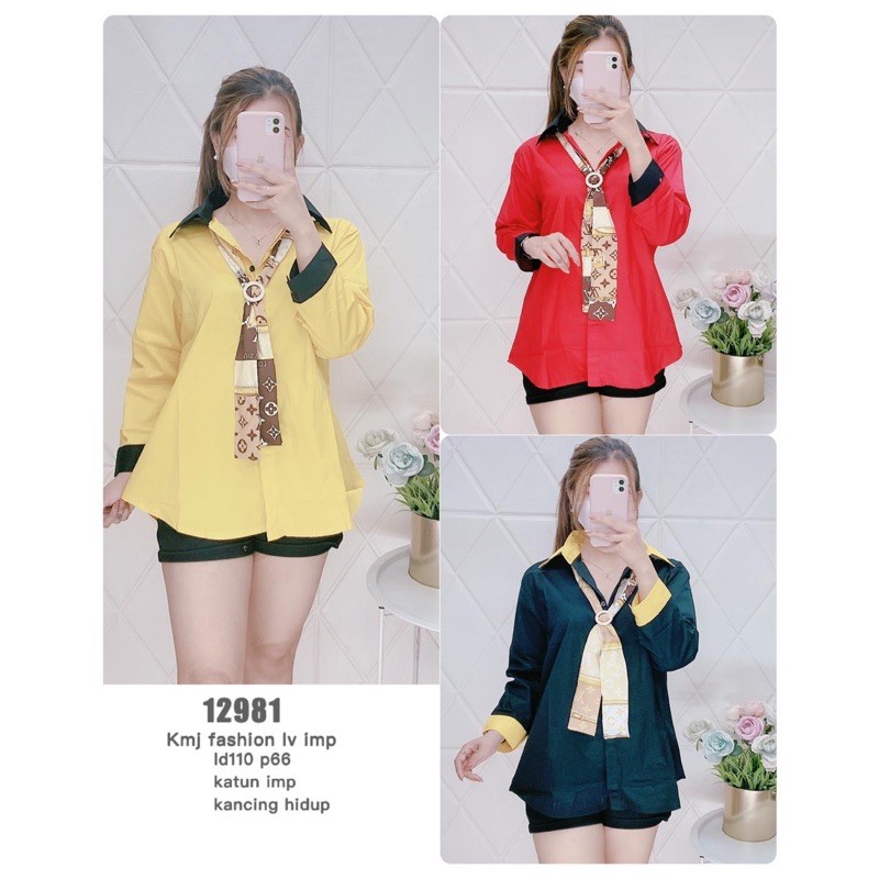 12981 kemeja fashion lv import