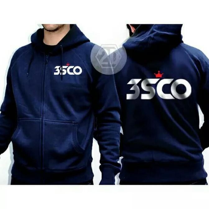 Jaket Hoodie Halfzipper Sweater Mahkota 3Sco 3 Sco Second 3Second Jaket Pria Wanita Sablon Fleece