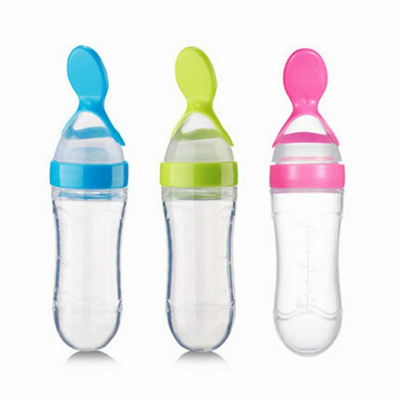 Sendok Makan Bayi Botol Dot Silikon/Baby Spoon Dispenser