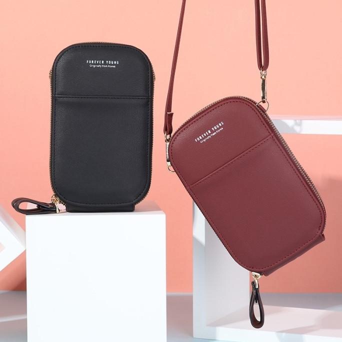 Tas Selempang Kulit Wanita Dompet Hp Import Original Multifungsi