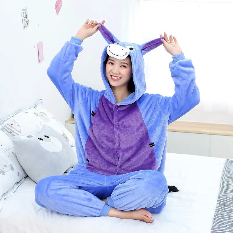 BAJU ONESIE EEYORE WINNIE THE POOH KELEDAI KOSTUM COSPLAY PIYAMA