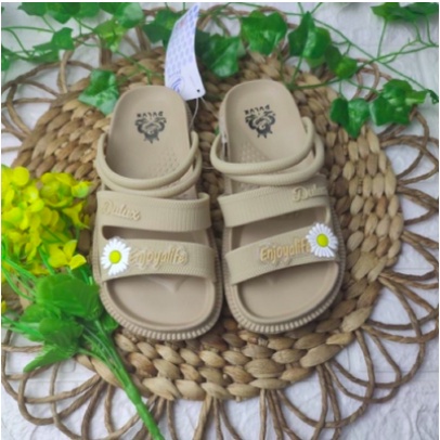 DX-323B Sandal Karet Wanita Dewasa Motif Bunga Enjoylife Merek Dulux Ukuran 36-40