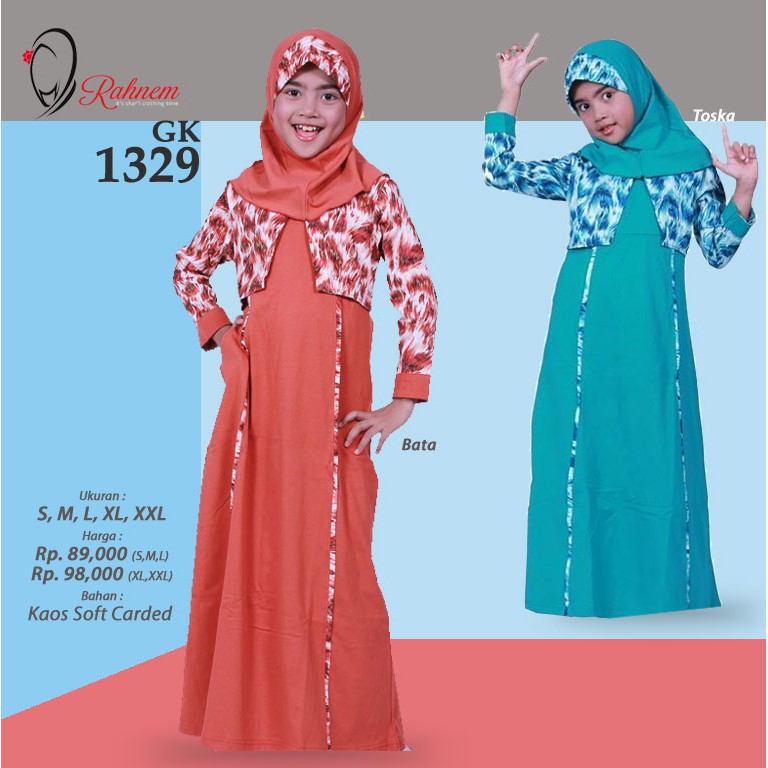 BAJU MUSLIM ANAK PEREMPUAN / RAHNEM GK- 1329 / FASHION MUSLIM