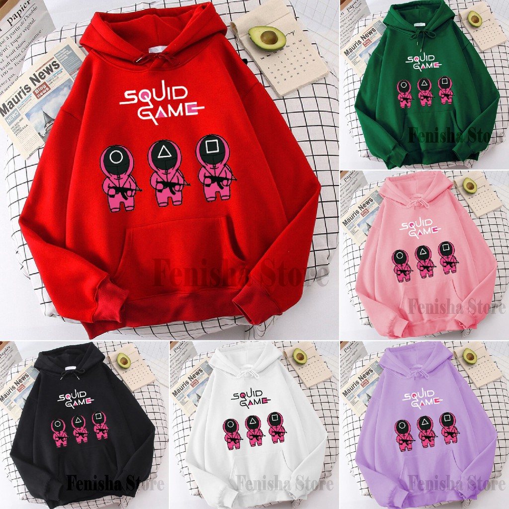 FenisahaStore Netflix Squid Game Jaket Sweater Hoodie Unisex  pria Dan Wanita Size M L XL XXL