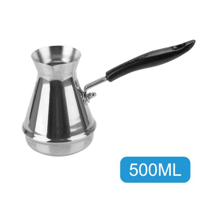 Ibrik Kopi Turki 500 ml Panci Lebur Mentega Susu Baja Tahan Karat Peralatan Kopi Pot