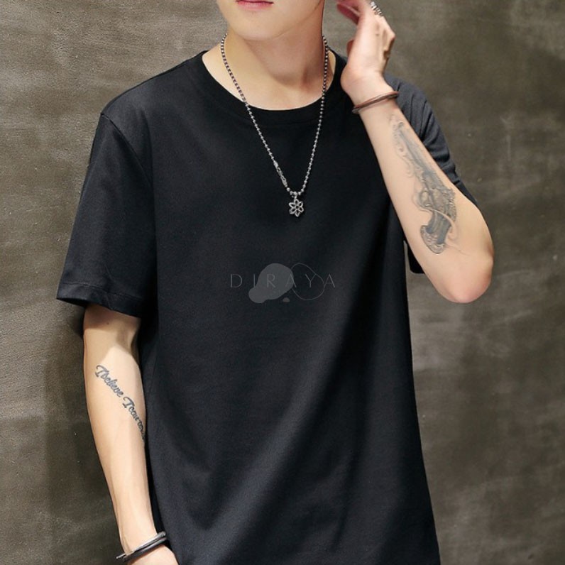 Diraya Kaos Polos Pria Wanita Lengan Pendek Round Neck Normal Fit Unisex Cotton Combed 30'S