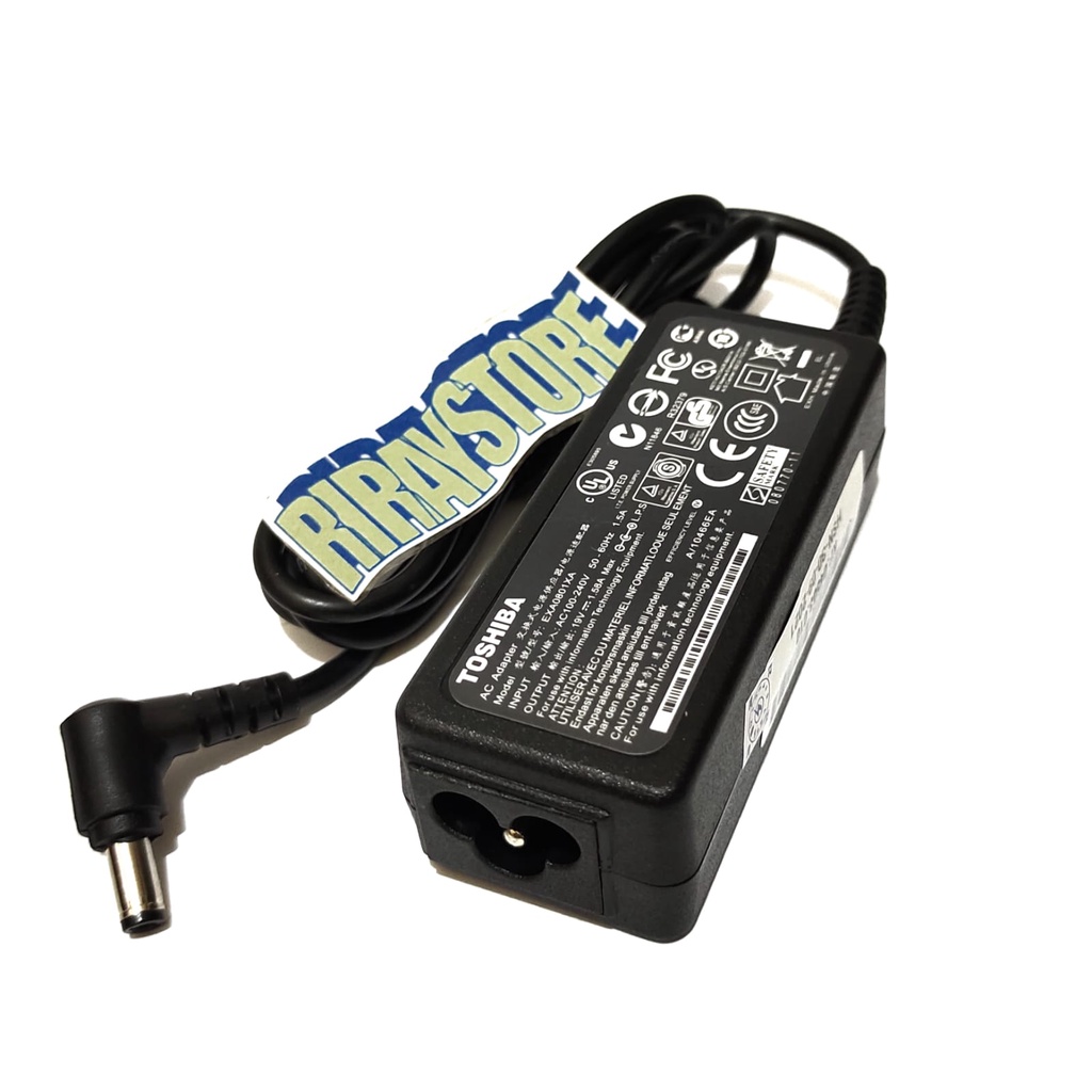 Adaptor Charger Original Toshiba NB305 NB500 NB505 NB510 NB520 NB550 T210 T215 T230 19V 1.58A Free Kabel Power