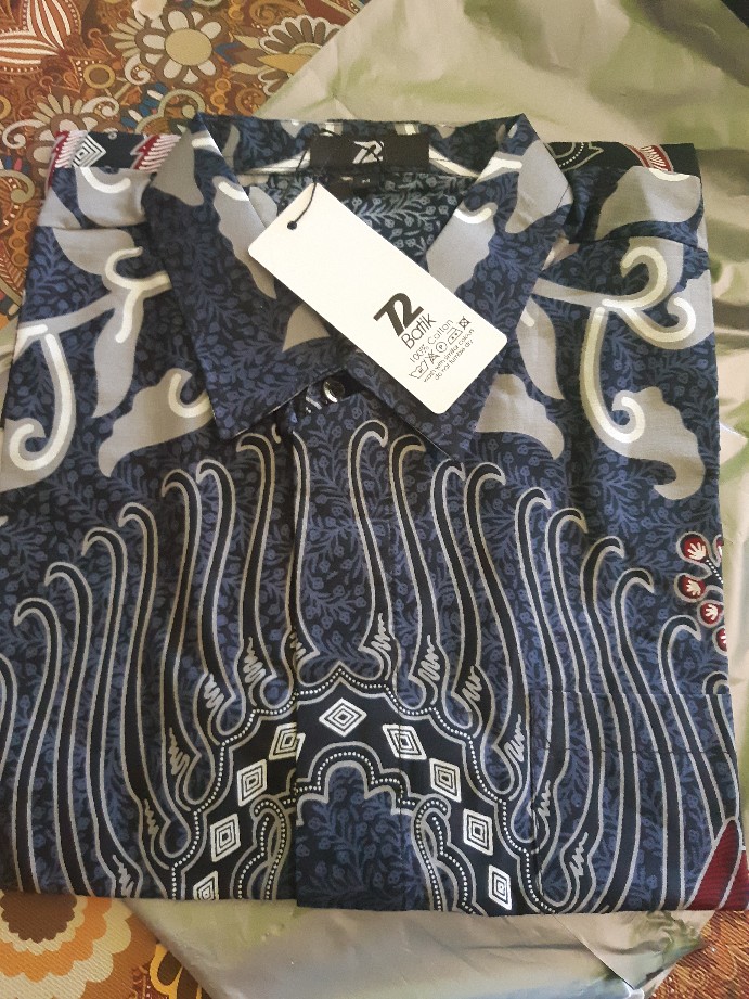 Alonso Kemeja Batik Pria Lengan Pendek Slimfit Premium Biru Dongker Merah Abu 723019 Cap 72