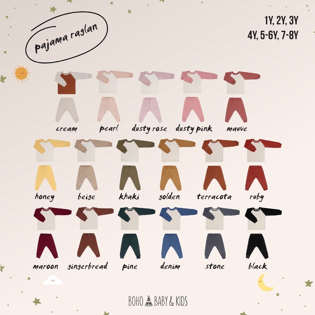Pajama Raglan Long - Pajama Anak