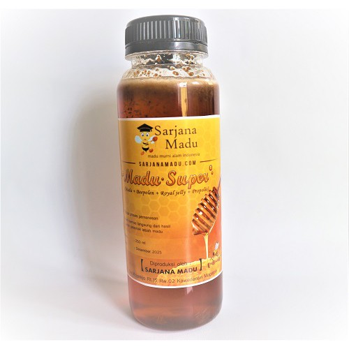 

MADU MURNI SUPER 250 ML ( MADU + ROYAL JELLY + BEE POLLEN + PROPOLLIS ) - SARJANA MADU