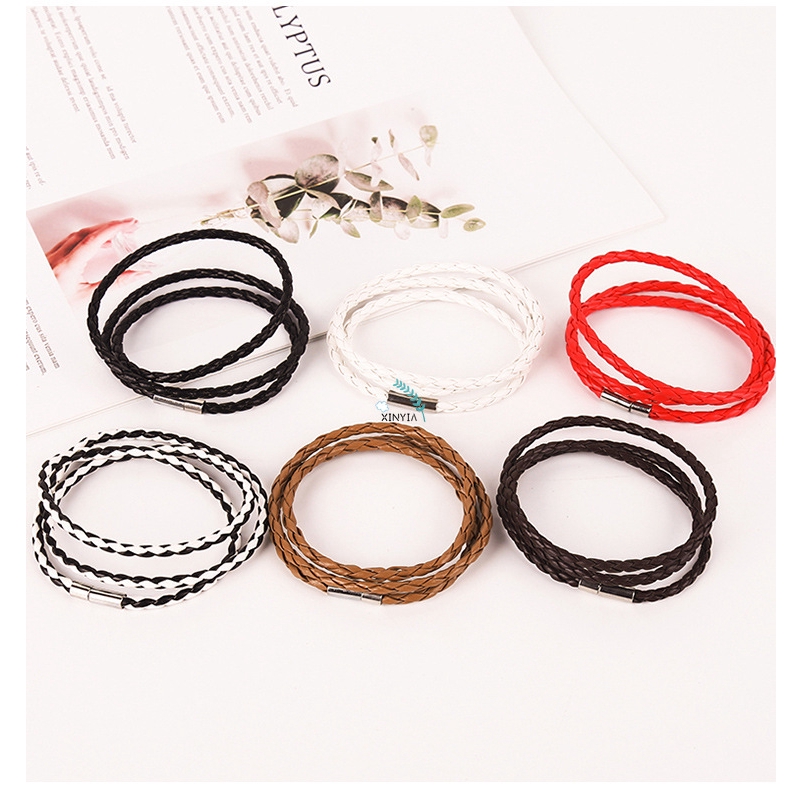 Gelang Korea Multi-layer Jalinan Twist Bracelet Tali Kulit Gelang