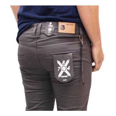 CELANA CHINO PANJANG PRIA SLIMFIT KERJAHARIAN SANTAI CASUAL FORMAL HITAM ABU CREAM MOCCA SIZE 27-34