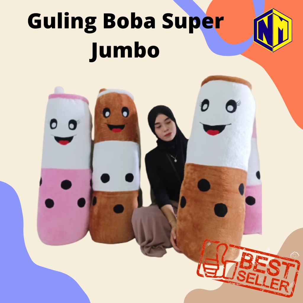 Guling Boba Rasboa ukuran 100 cm diameter 26 cm diameter keliling 88 cm  ber SNI super giant viral bahan sangat halus dan lembut