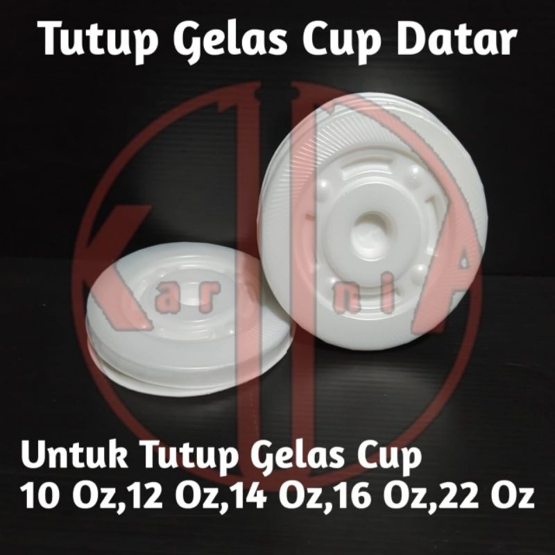 Tutup Gelas Cup Plastik Datar Butek (50 pcs)