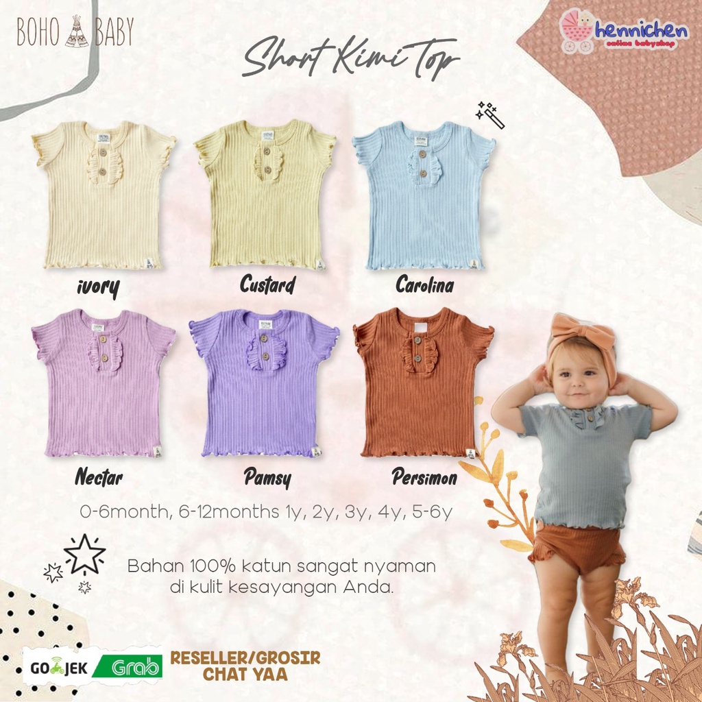 BOHO BABY KIMI SHORT TOP BOHOPANNA / SHORT KIMI TOP BOHOBABY KAOS ATASAN ANAK PEREMPUAN