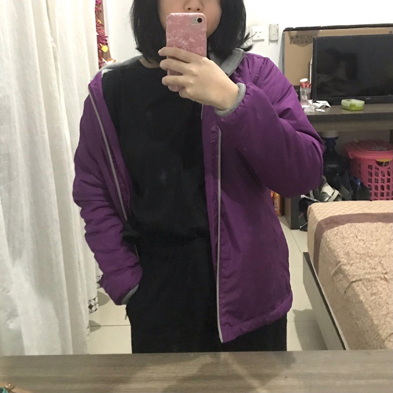 Jacket purple ungu parasut riley thrift for winter / jaket gunung