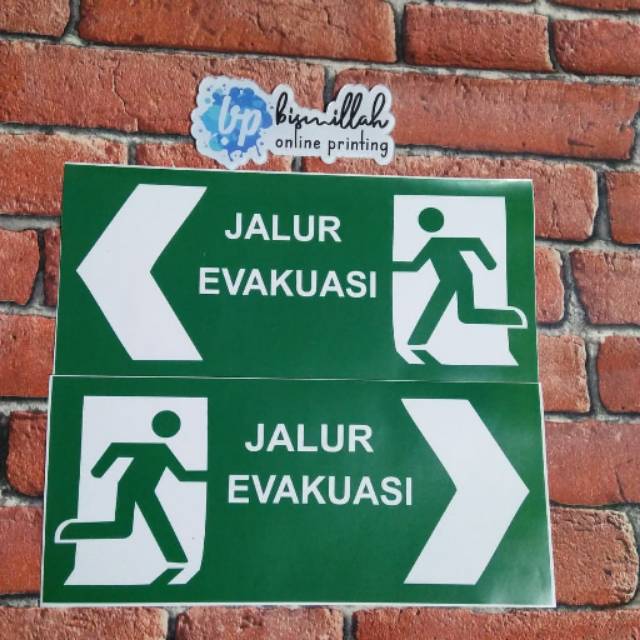 

(Min.Order 3Lbr) Stiker jalur evakuasi