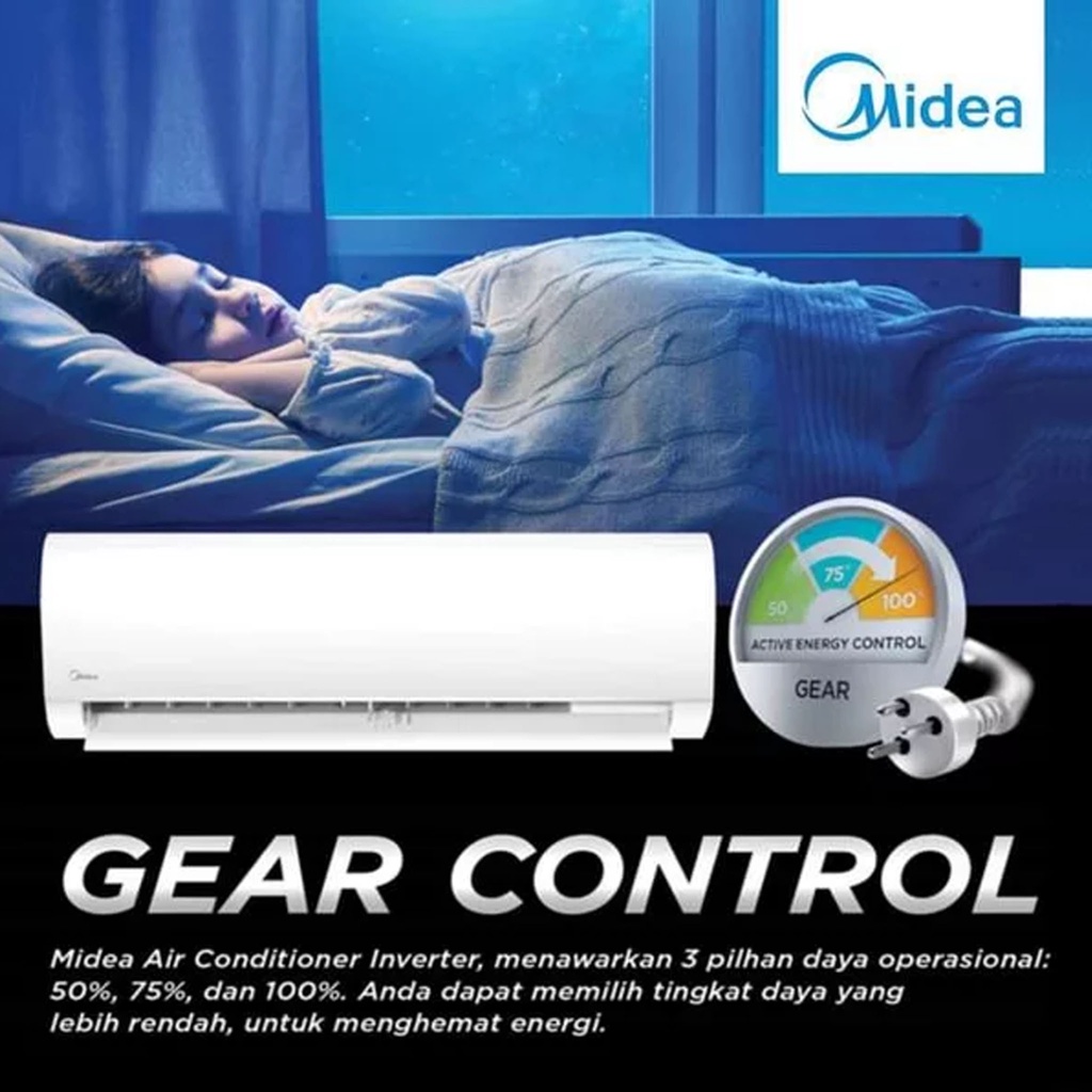 AC 1/2 PK NEW LOW WATT MIDEA MSFC-05CRN1 / MSFC05CRN1 - STANDART GARANSI RESMI (MEDAN)