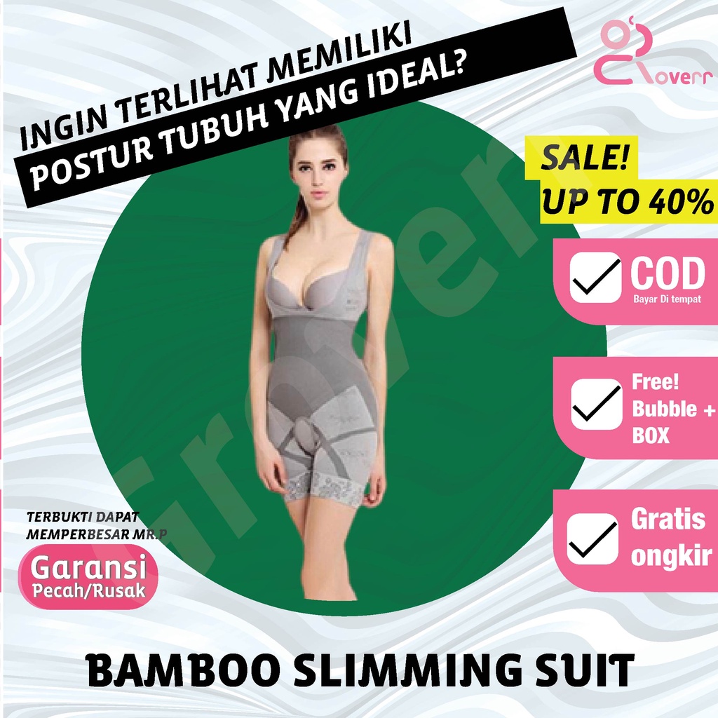 Korset Baju Body Shaper Shapers Pelangsing Pembentu Badan Pembakar Lemak NATURAL BAMBOO Slimming Sliming Suit Wanita NKB2