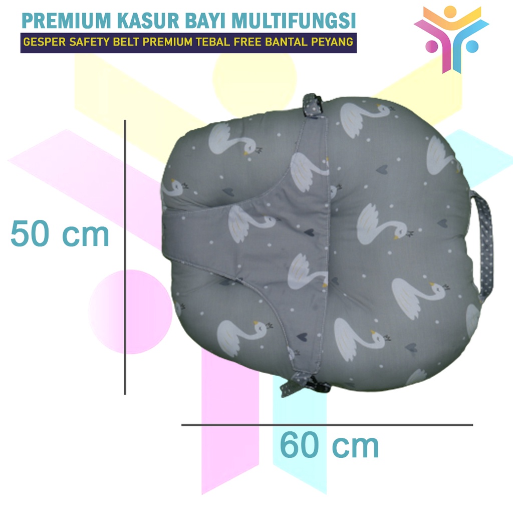 5 || PREMIUM KASUR BAYI MULTIFUNGSI SOFA BAYI DENGAN GESPER SAFETY BELT PREMIUM TEBAL FREE BANTAL PEYANG CROWN