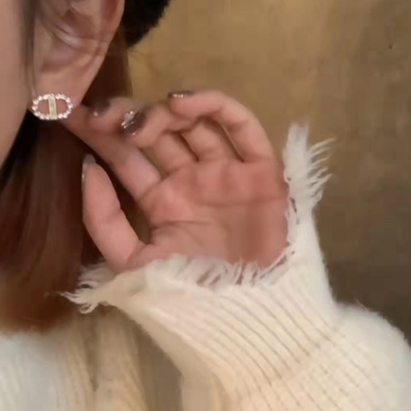 Anting Huruf D Berlian Kilat Aksesoris Telinga fashion Korea Wanita