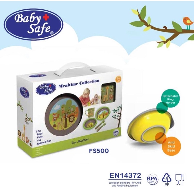 Baby Safe Meal time collection Feeding Set - Set perlengkapan makan anak/Feeding set FS500