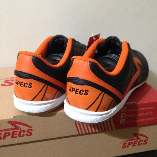 Sepatu Futsal Specs Horus IN Black Orange 400313 Original BNIB