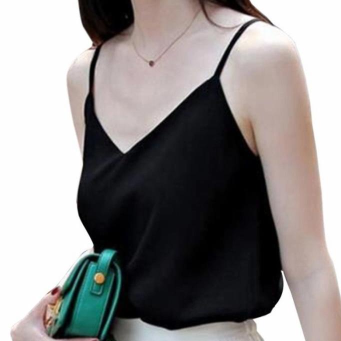TANK TOP WANITA TANKTOP TENGTOP TANK TOP V NECK SINGLET SATIN MOSCREPE IMPORT TANKTOP WANITA
