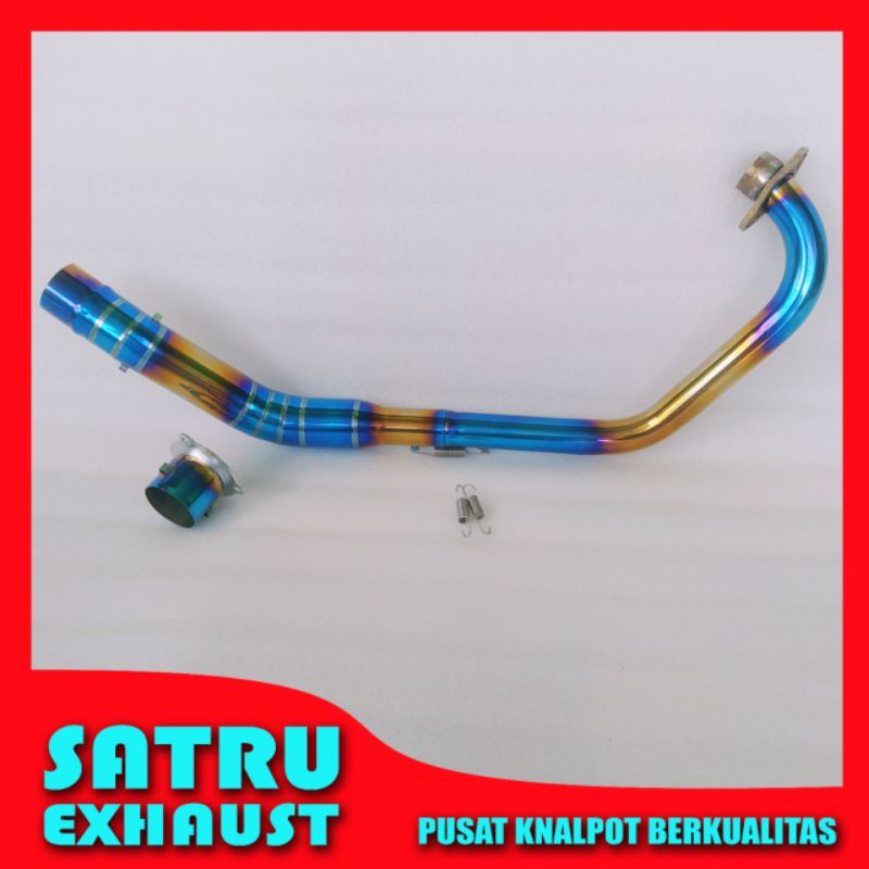 Pipa leheran knalpot bluegold Vixion old lama PNP silincer original Satria Fu full stainless