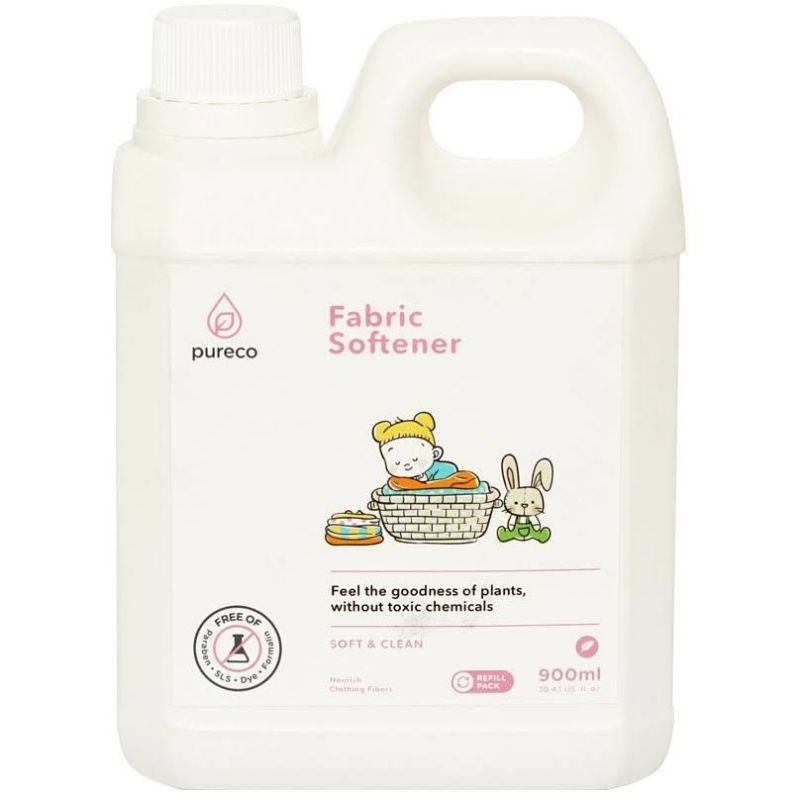 Pureco Fabric Softener 900ml - Pureco Pelembut Pakaian Bayi - Pelembut Baju Baby