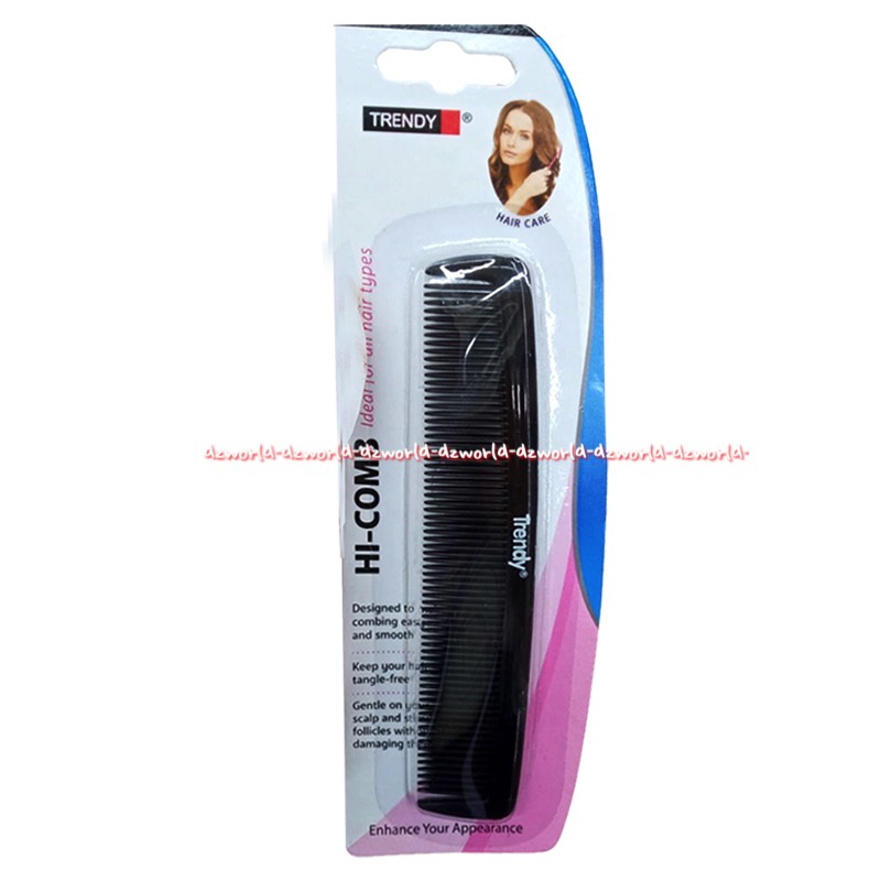 Trendy Hi-Comb Black Sisir Pria Gigi Rapat Trendi High Combs Hitam Hi Comb