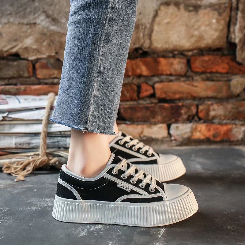 Sepatu Canvas Wanita Flat Bertali Sepatu Wanita Sneakers Panarybody Model Retro Vintage