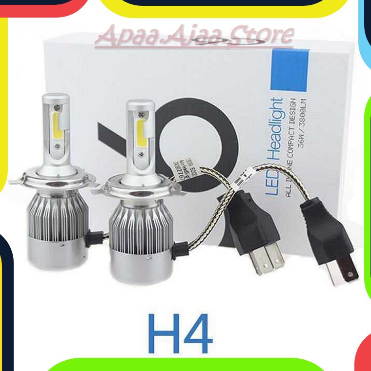 Bayar Ditempat TaffLED Lampu Mobil Headlight LED H4 COB 2 PCS - C6