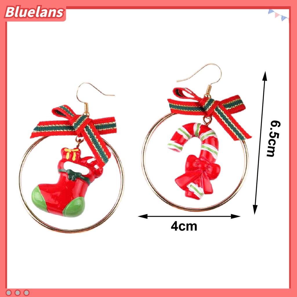 1 Pasang Anting Hoop Desain Snowman Natal Bahan Alloy Untuk Anak Perempuan