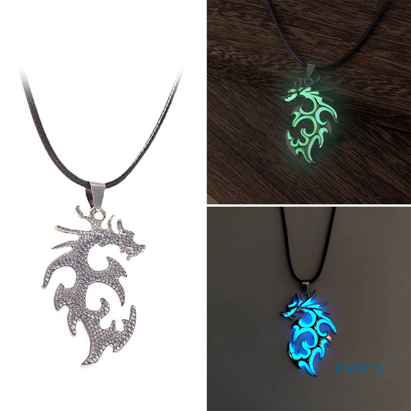 Kalung Rantai Liontin Naga Glow In The Dark Untuk Wanita