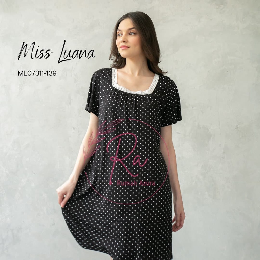 Rumahazura - Dress Miss Luana ML073-11 | Baju Tidur Adem | Baju Bigsize | Daster Murah | Daster Adem | Daster Hamil | Homedress | Sleepwear | Baju Murah-3