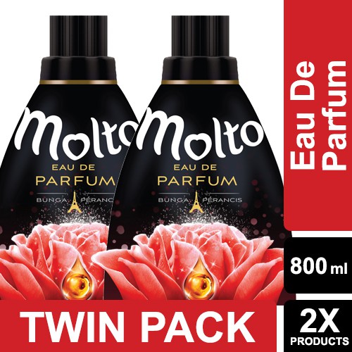 Molto Pelembut Dan Pewangi Pakaian Eau De Parfum Luxurious Red Botol 2 x 800 mL