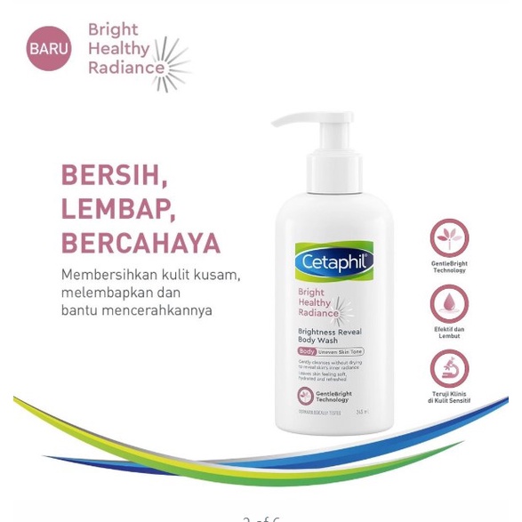 Cetaphil Bright Healthy Radiance Brightness Reveal Body Wash 245ml Sabun Mandi untuk Perawatan Tubuh Mencerahkan Kulit