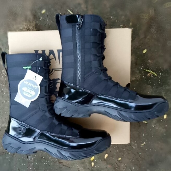 SEPATU PDL NINJA MARCHAZ KULIT ASLI SEPATU PDL TNI POLRI SECURITY SATPAM SEPATU BOOTS DINAS LAPANGAN